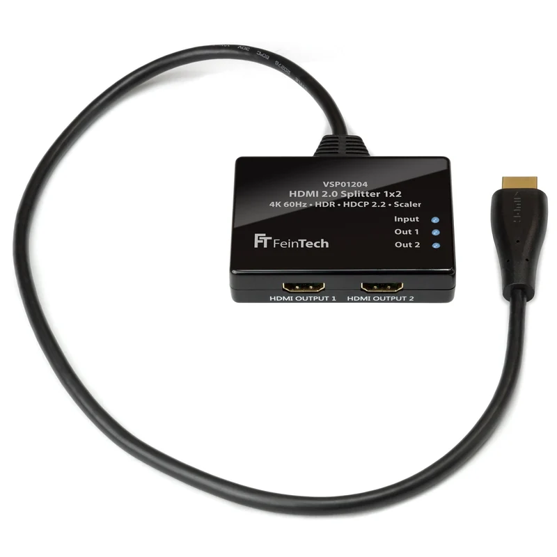 VSP01204 HDMI Splitter 1 In 2 Out inkl. Kabel | 4K 60Hz | Downscaler