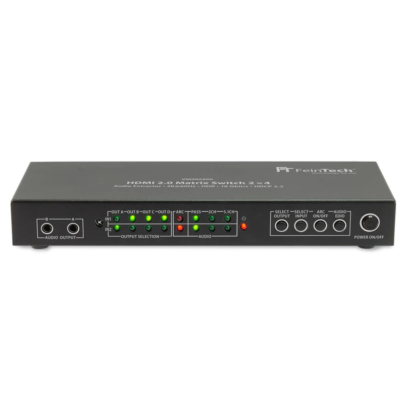 VMS02400 HDMI 2.0 Matrix Switch 2 In 4 Out mit Audio Extractor