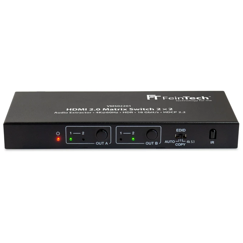VMS02201 HDMI 2.0 Matrix Switch 2 In 2 Out mit Audio Extractor